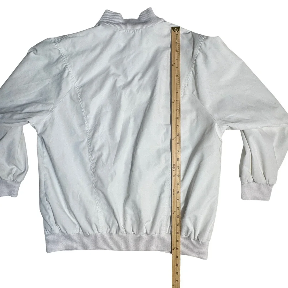 1980's‎ Country Concepts Womens Jacket Full Zip Coat Windbreaker L. White Bomber